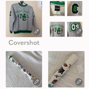 Minecraft sweatshirt SZ 10-12+Minecraft tube 16.5x1.5”